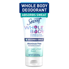 Secret crème déodorante sèche pour les aisselles, fraîcheur durable et protection.