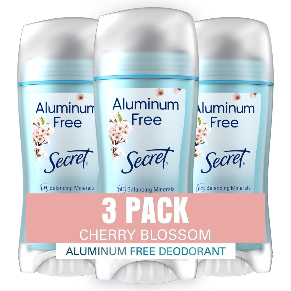 Secret déodorant sans aluminium, flacon cerisier et parfum floral.
