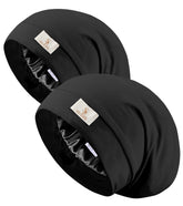 SECZIPE bonnet satin dormeur noir protège les cheveux pendant le sommeil