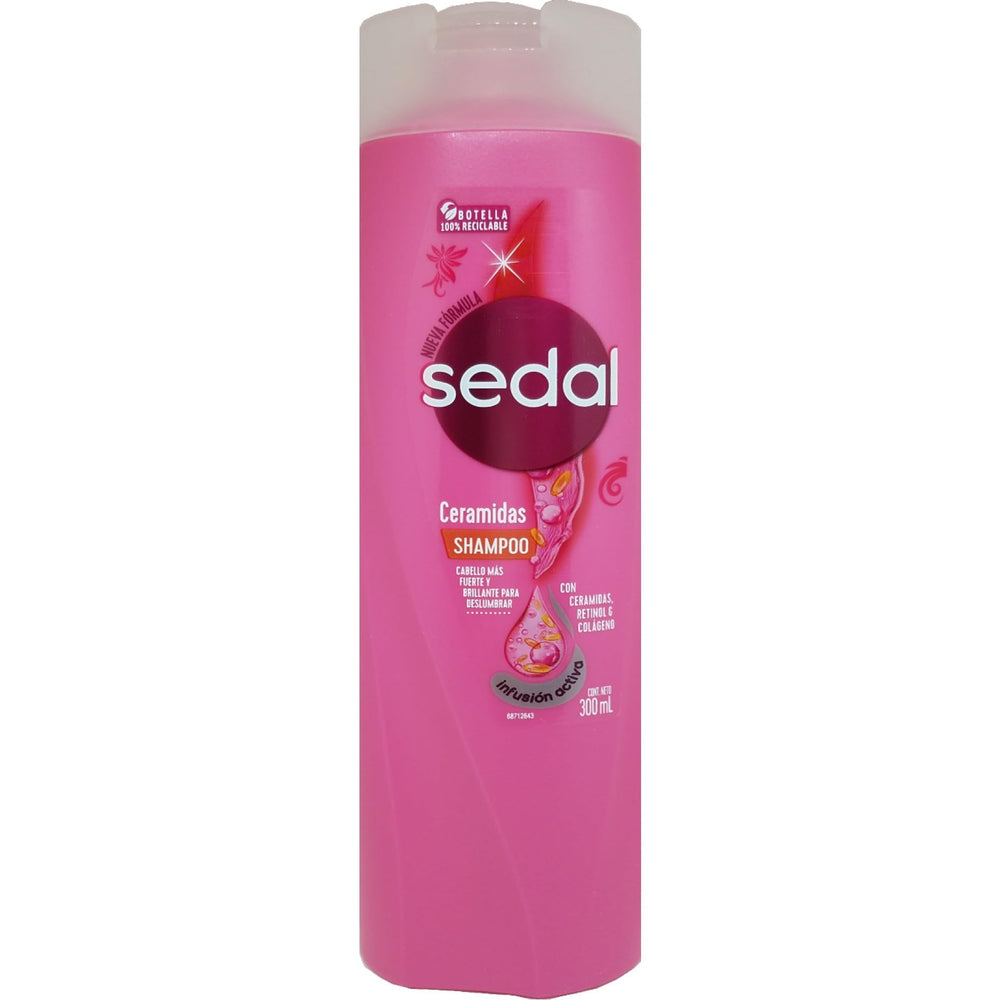 Sedal Shampoing Céramides – bouteille visibles, promesse de brillance durable.