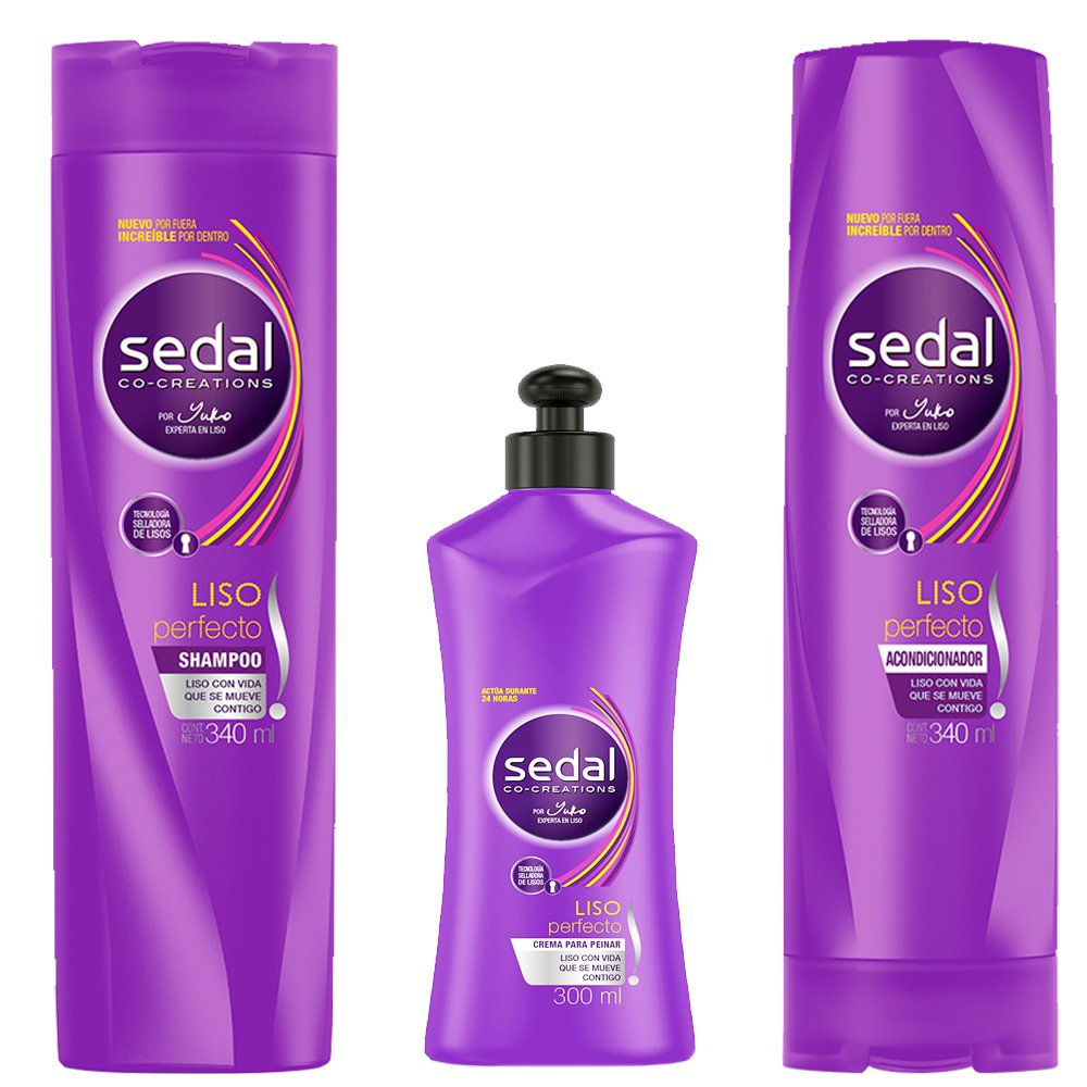 Sedal Liso Perfecto Shampooing, texture légère pour cheveux lisses et brillants.