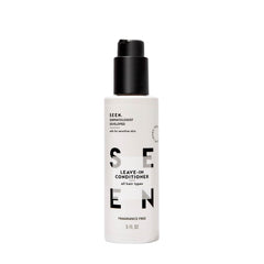 SEEN après-soin sans parfum sur bouteille démontrant démêlage doux et hydratation légère.