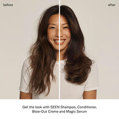 Application du conditionneur SEEN Sans Parfum sur les longueurs et pointes.