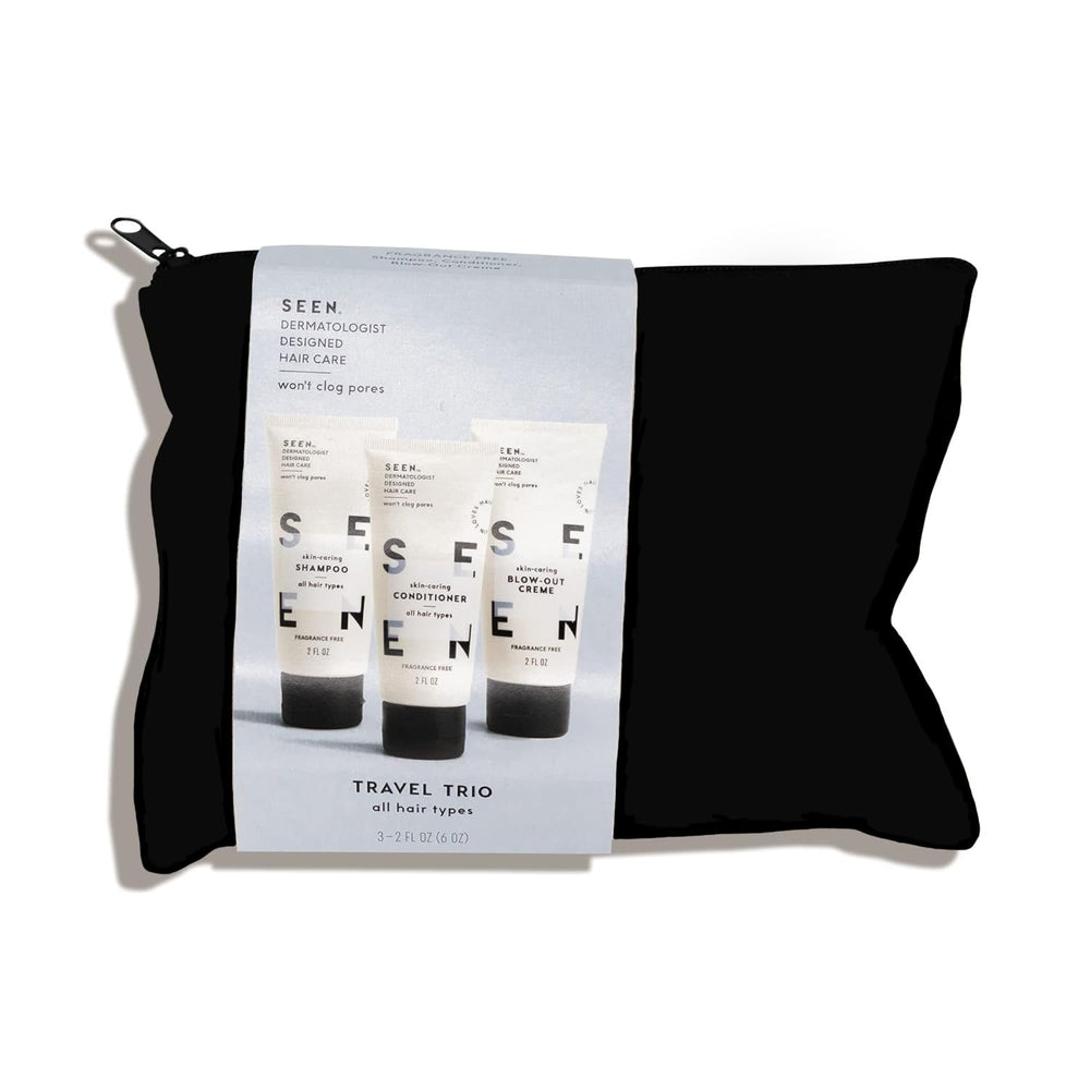 SEEN Travel Trio Shampoing mini sans parfum, cheveux propres et légers en voyage
