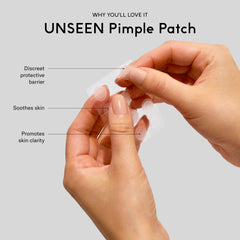 Patch hydrocolloïde SEEN UNSEEN: absorption du fluide et apaisement.