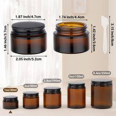 Segbeauty pot verre ambré 30 ml, grande ouverture pour remplissage facile
