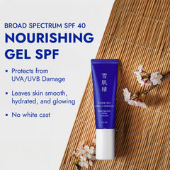 SEKKISEI Gel-Défense UV Texture Gel: application fluide sur la peau