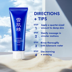 Sekkisei rinçage-eau, rince facilement les résidus et laisse une peau pure.