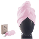 SELARUS turban-cheveux absorbant, séchage rapide et sans microfibres.