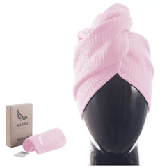SELARUS turban-cheveux absorbant, séchage rapide et sans microfibres.