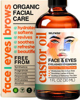 SELFWISE huile ricin bio visage - bouteille pratique pour hydratation quotidienne