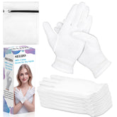 Gants Selizo en coton blanc pour douceur nocturne et hydratation des mains.