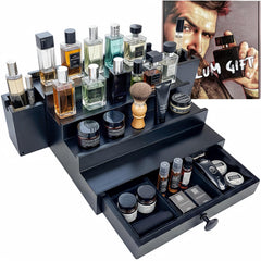 SeLuM Organisateur Cologne bois noir 4 etages, rangement élégant