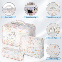 Senbowe sac maquillage floral format petit, pratique en sac à main.