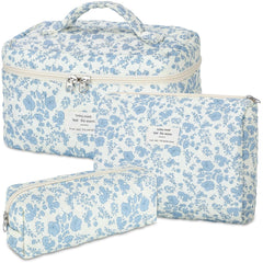 Senbowe sac maquillage floral gros, rangement spacieux et élégant.