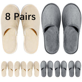 SENJUNSAFE 8-pairs guest slippers pack, comfortable and breathable for guests.