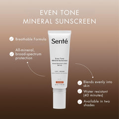 Sente Even Tone: texture légère minérale facilitant l’application.