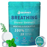 SEONNIX bombes-douche menthol-eucalyptus emballage élégant, cadeau de spa à domicile.