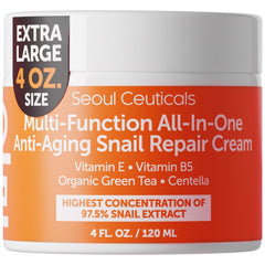 Crème SeoulCeuticals Mucin Escargot 97,5% – hydratation intense et éclat naturel.