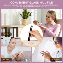 SEPHANNA bleu : lime à ongles en verre pour usage polyvalent