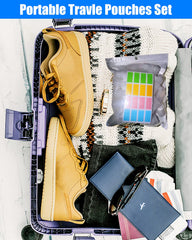 Pochettes SEQUHITKU réutilisables et compactes pour voyage léger.