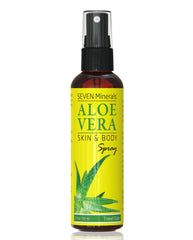Seven Minerals Aloé Vera Spray, bouteille voyage, absorption rapide et fini doux.