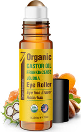 Seven Minerals castor oil eye roller bottle brightens under-eye skin