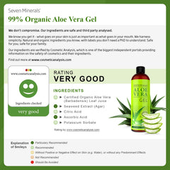 Seven Minerals Gel Aloe Vera cheveux, brillance naturelle et douceur sans résidu.