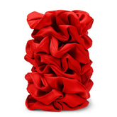 SEVEN STYLE satin rouges, ensemble de 8 scrunchies sans pli pour un style affirmé