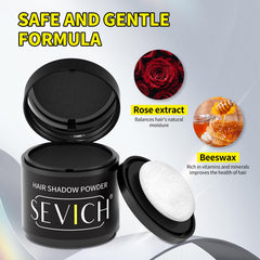 Camouflage naturel SEVICH Hairline Powder par mélange brun foncé et brun clair.