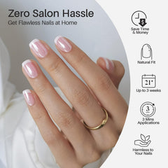SHANGMENG kit complet 32 ongles réutilisables avec colle intégrée.