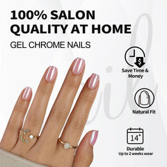 Ongles ShangMeng effet chromé rose pour un look durable.