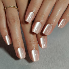 SHANGMENG ongles nude carré - application rapide et naturelle.