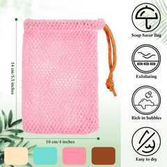 Shappy pochette savon maillage rose compacte pour voyage