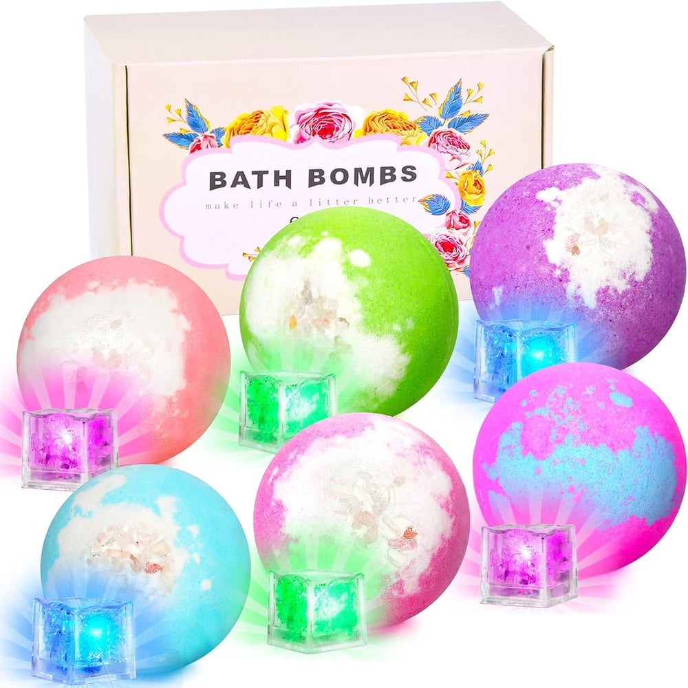 Bombe SHARLOVY lumineuse avec surprise verte après dissolution, ambiance relaxante.