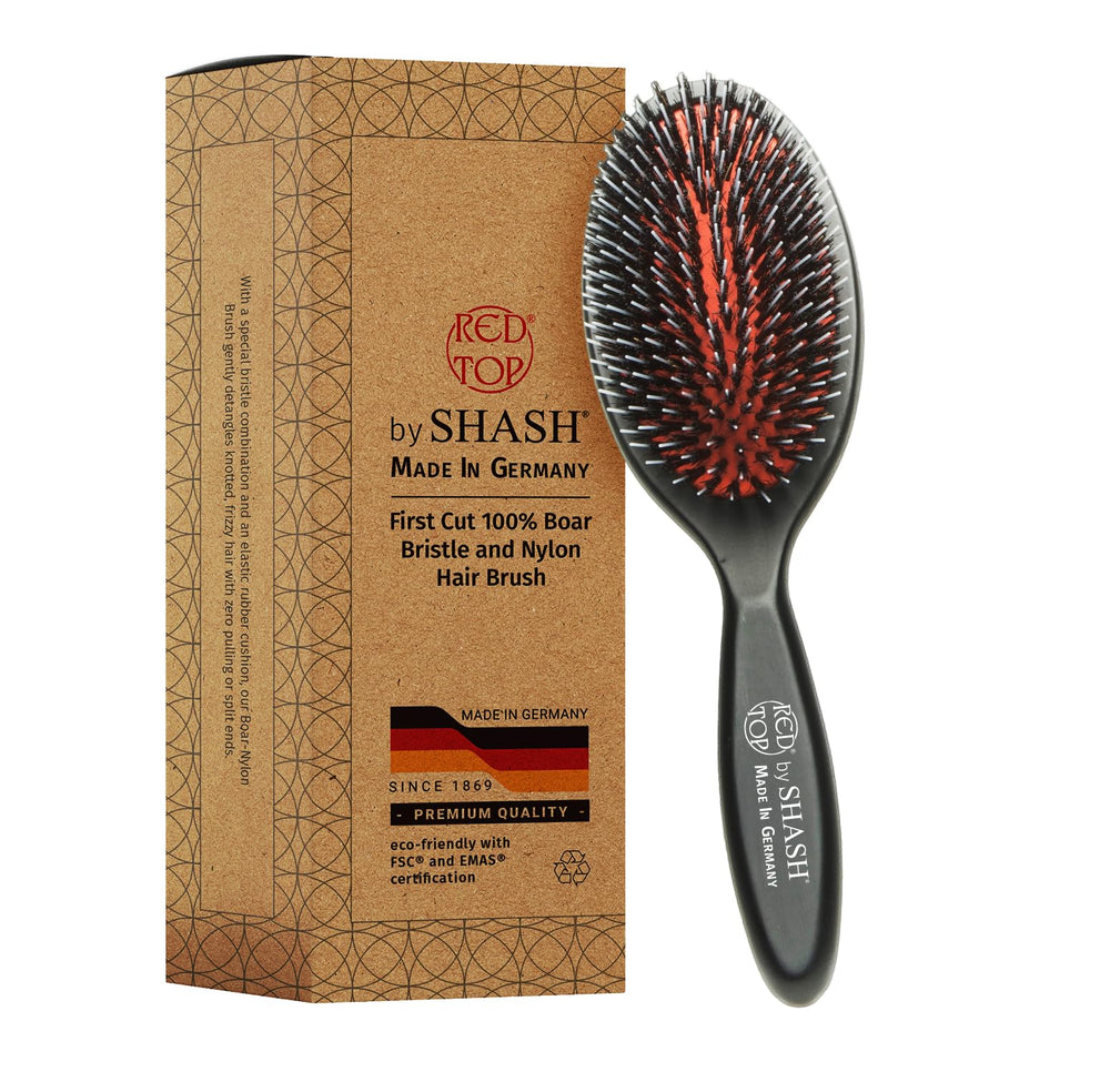 SHASH brosse avec poils sanglier et nylon en gros plan, démêlage en douceur