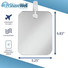 Miroir Shave Well Deluxe en mode portable pour rasage précis à la main.