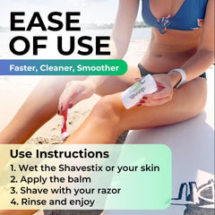 Shavestix smooth glide on skin during shave prep.
