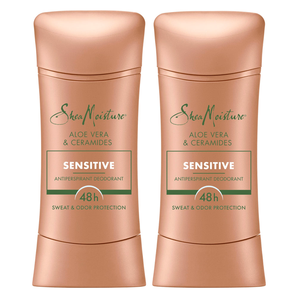 Sheamoisture Antiperspirant Stick Sensitive Aloe-Céramides, Bouteille : douceur et protection durable.