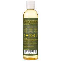 SheaMoisture huile olive-thé-vert, texture lisse facilitant le massage apaisant.