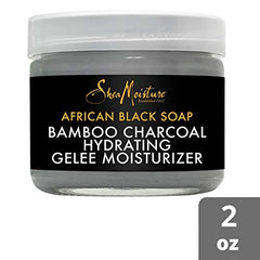Texture charbon bambou SheaMoisture clarifiant le visage pour peau équilibrée.