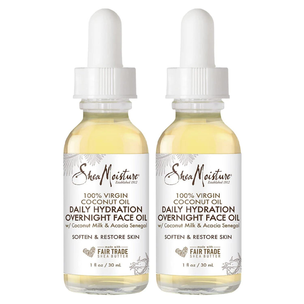 Sheamoisture coconut oil for face bottle promoting overnight hydration