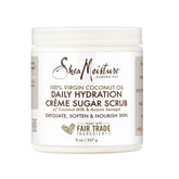 SheaMoisture Daily Hydration Crème Sugar Scrub, flacon visible, exfolie en douceur et hydrate.