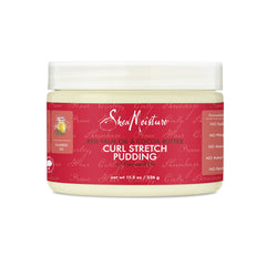 Flacon SheaMoisture Curl Stretch Pudding, contrôle des frisottis et application facile.