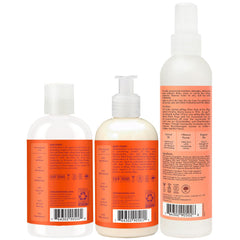 Après-shampoing SheaMoisture Kids mangue-carotte en flacon, démêlage facile.