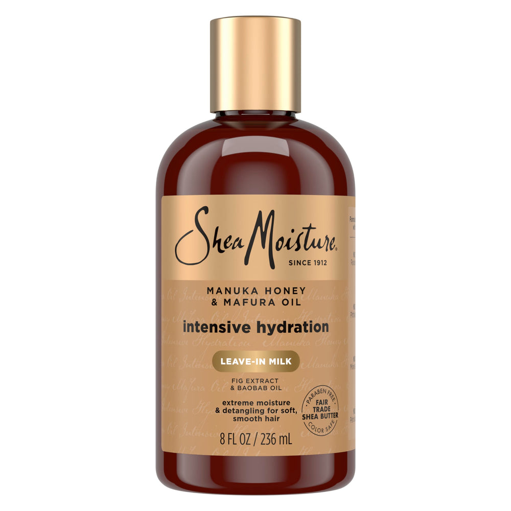 Lait SheaMoisture Manuka Honey dans la bouteille, démêlage et hydratation