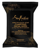 Lingettes visage SheaMoisture emballage pratique pour démaquillage sans rinçage