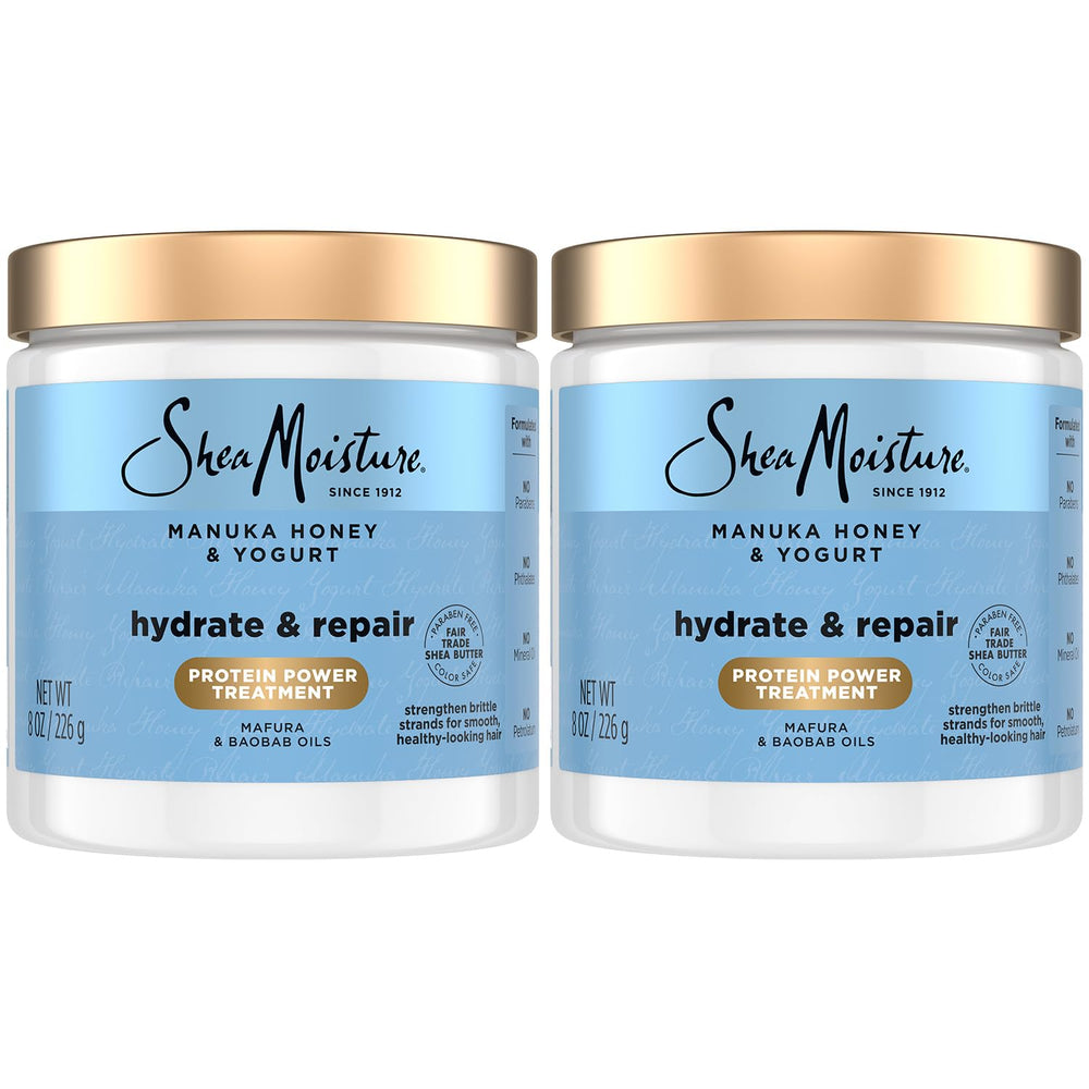 SheaMoisture Masque Cheveux Manuka Honey et Yaourt – emballage clair, hydratation en profondeur