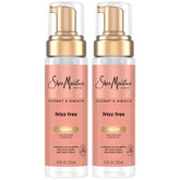 SheaMoisture Mousse Boucles Noix de Coco Hibiscus, pack 2×7,5 onces, pratique pour voyages.