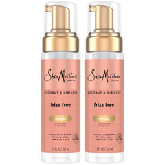SheaMoisture Mousse Boucles Noix de Coco Hibiscus, pack 2×7,5 onces, pratique pour voyages.